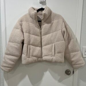 Cotton On Cream Sherpa Puffer Jacket Coat